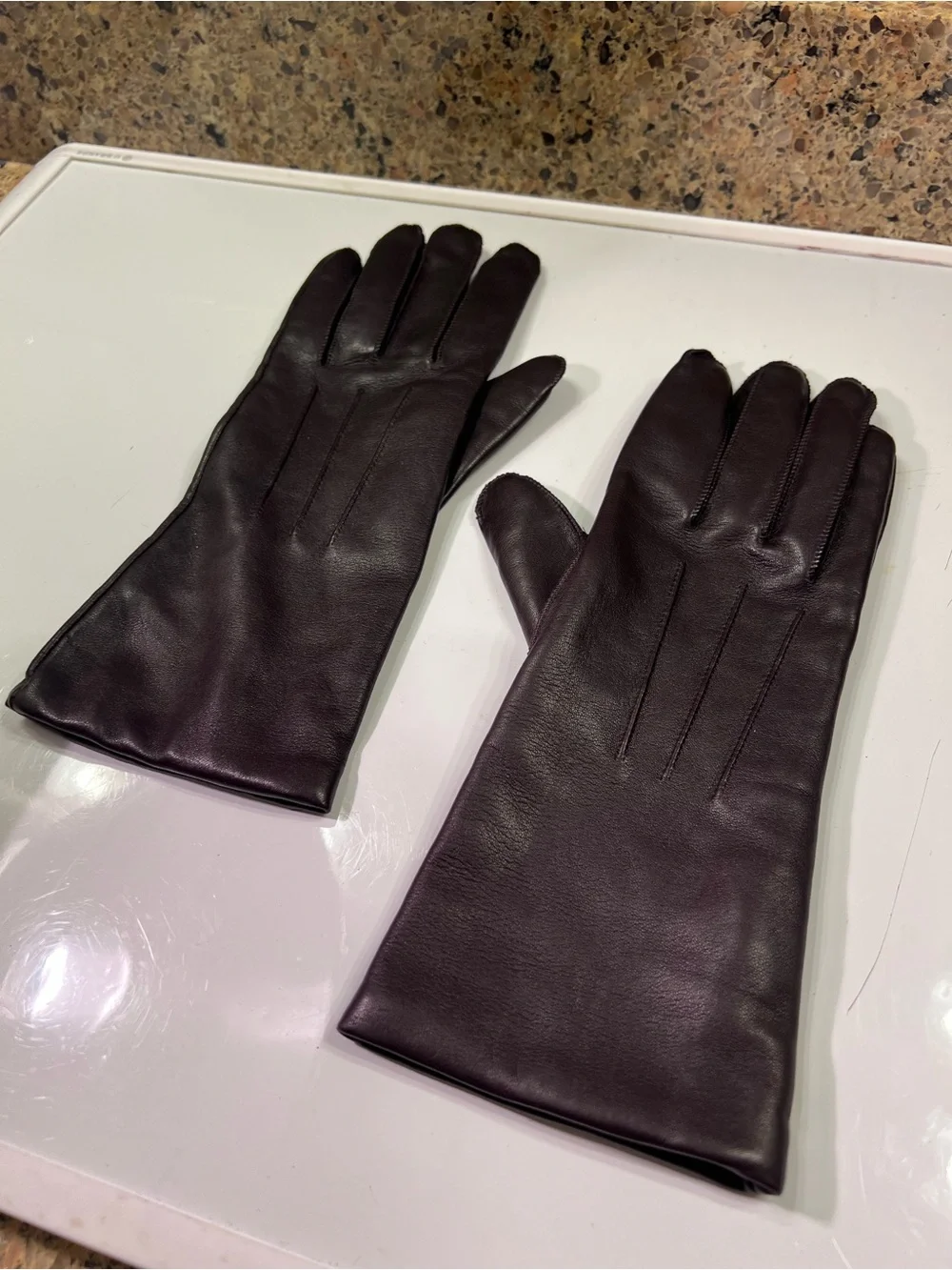 Coach Brown Leather & Cashmere Womens Gloves Size 8 NWOT 8” Long & 8” Wide India